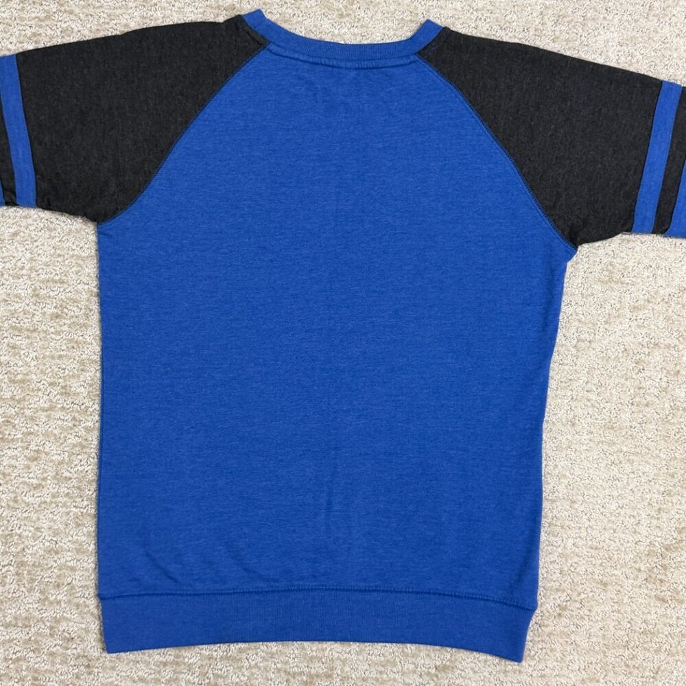 CG Varsity Stripe Sweatshirt Blue Gray Collegiate Crewneck Size L - Picture 7 of 7